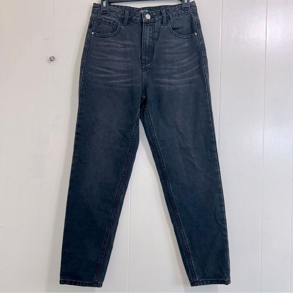 Nasty Gal Women's Ankle Jeans Size 36 Black Wash Denim Jeans High Waist Jeans